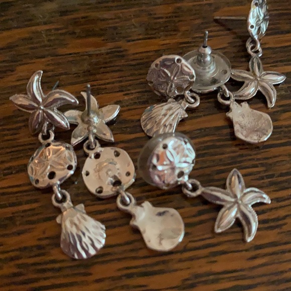 Earrings. Beach Vibe Silver color Lot of 3 pairs - Picture 11 of 11